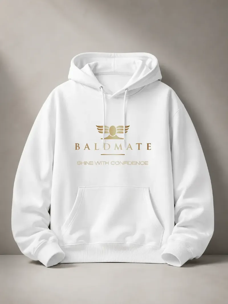 BaldMate Signature White Hoodie